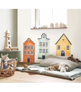 Panoramique LITTLE HOUSES SPRAY UP MULTICOULEURS - Collection ONCE UPON A TIME 2 - CASADECO - Réf. OUTD200908720