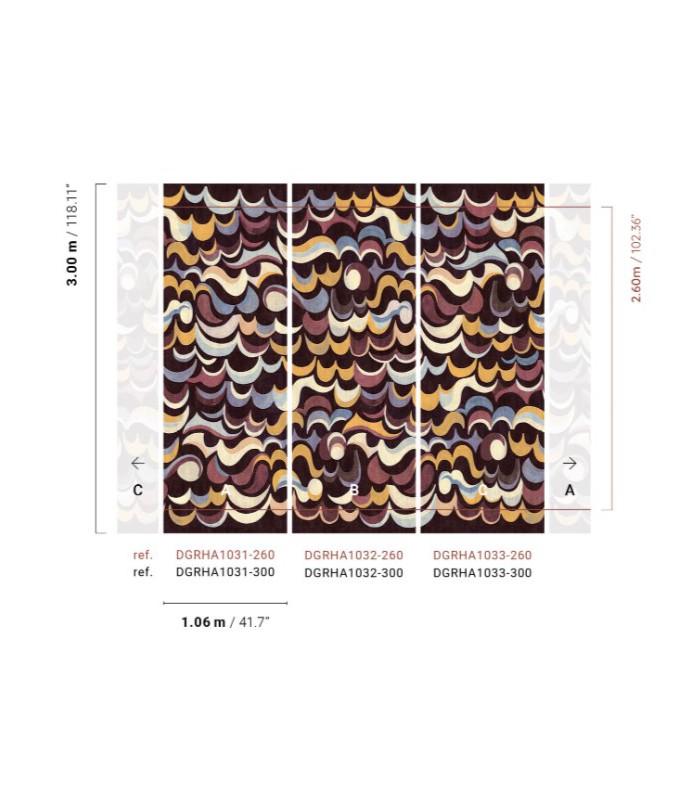 Papier Peint CHEVIOT NOCTURNE DGRHA1033 260 - Collection RHAPSODY - MASUREEL - REF. DGRHA1033 260