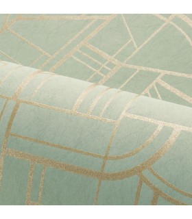 Papier Peint CINÉTIQUE VERT D'EAU - FAUBOURG DES LUMIERES - CASAMANCE - REF.76292854