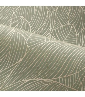Papier Peint HOSTA SAUGE/DORÉ - NATURE PRECIEUSE - CASAMANCE - REF.76602548