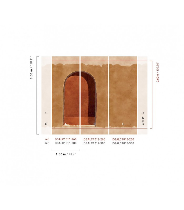 Papier Peint ALCOVE SIENNA DGALC1011 300 - Collection TERRA - MASUREEL - REF. DGALC1011 300