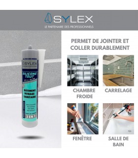 Mastic Sylex SX 640 Silicone 3 en 1 - Joint sanitaire 280 ml