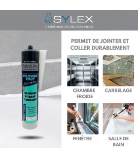 Mastic Sylex SX 640 Silicone 3 en 1 - Joint sanitaire 280 ml