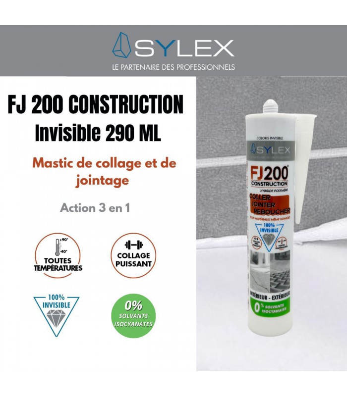 Mastic multi-usages Sylex FJ200 construction invisible 290ml