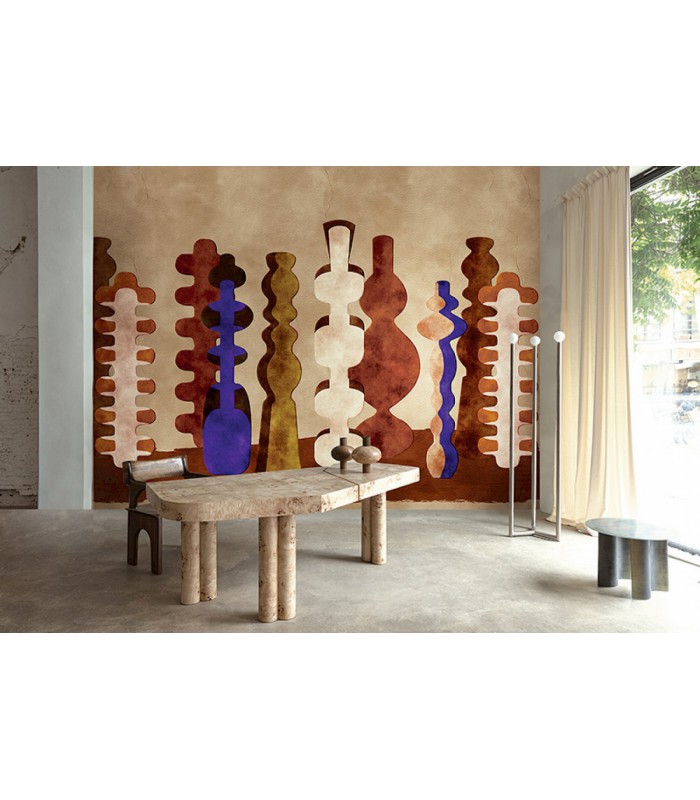 Papier Peint POTTERIES INDIGO DGPOT1021 260 - Collection TERRA - MASUREEL - REF. DGPOT1021 260
