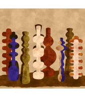 Papier Peint POTTERIES INDIGO DGPOT1021 300 - Collection TERRA - MASUREEL - REF. DGPOT1021 300