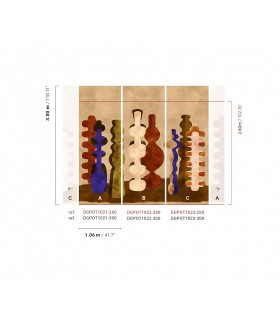 Papier Peint POTTERIES INDIGO DGPOT1023 260 - Collection TERRA - MASUREEL - REF. DGPOT1023 260