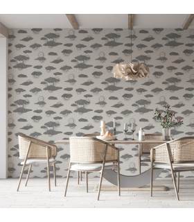 Papier peint SOLI E NUVOLE - Collection FORNASETTI SENZA TEMPO 2 - COLE&SON - REF 123/2007