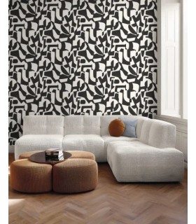 Papier peint Caselio - Broken Pattern noir et blanc - 10712