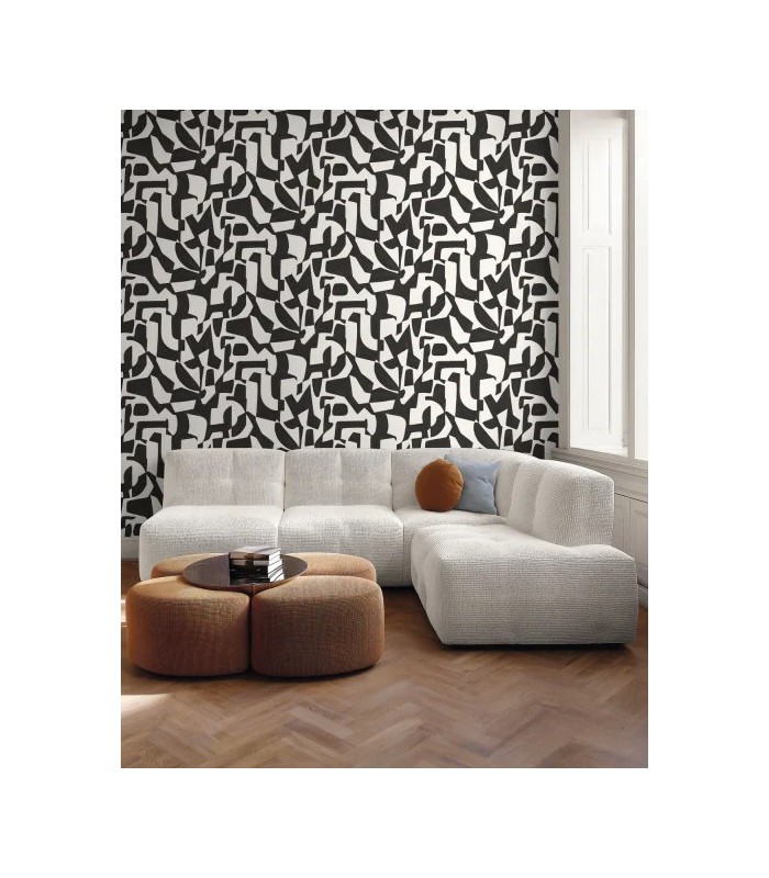Papier peint Caselio - Broken Pattern noir et blanc - 10712