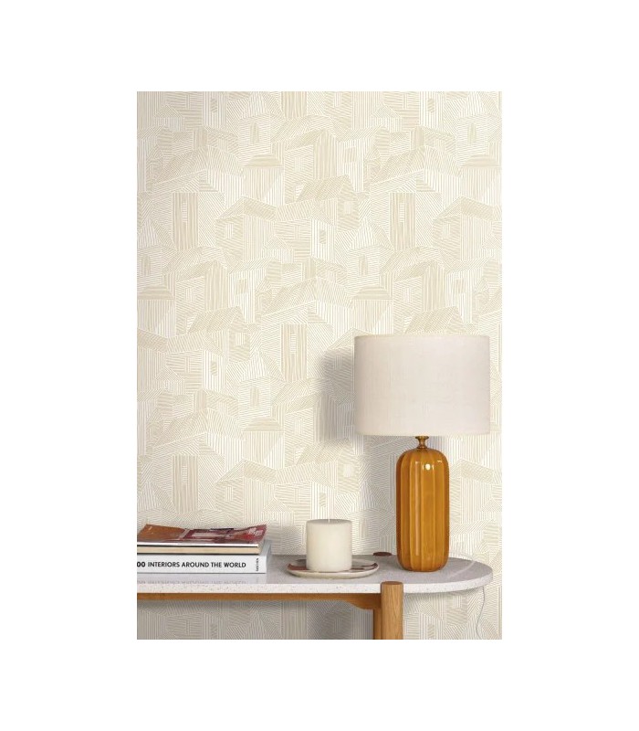 Papier peint Caselio - Village blanc doré - 10718