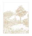 Papier-peint panoramique Caselio - Floral Square Caramel - 200 x 250 cm - 10723