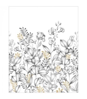 Papier-peint panoramique Caselio - Florescence Noir et Blanc - 200 x 250 cm - 10728