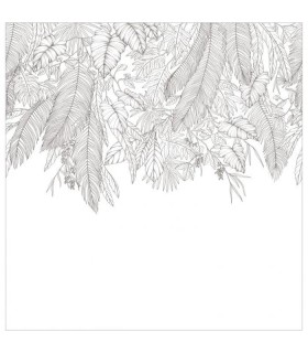 Papier-peint panoramique Caselio - Descendant Jungle Noir et Blanc - 300x280 cm - 10726
