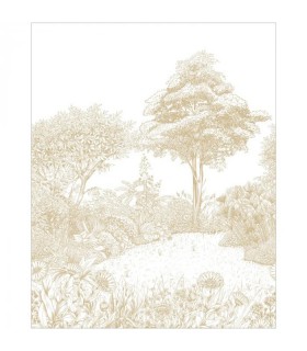 Papier-peint Panoramique Caselio - Floral Square Caramel - 200 x 310 cm - 10723