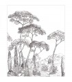 Papier-peint Panoramique Caselio - Forest of Pinea Noir et Blanc - 200 x 310 cm - 10729
