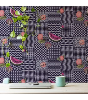 Papier peint FRUTTA E GEOMETRICO - Collection FORNASETTI SENZA TEMPO 2 - COLE&SON - REF 123/6028