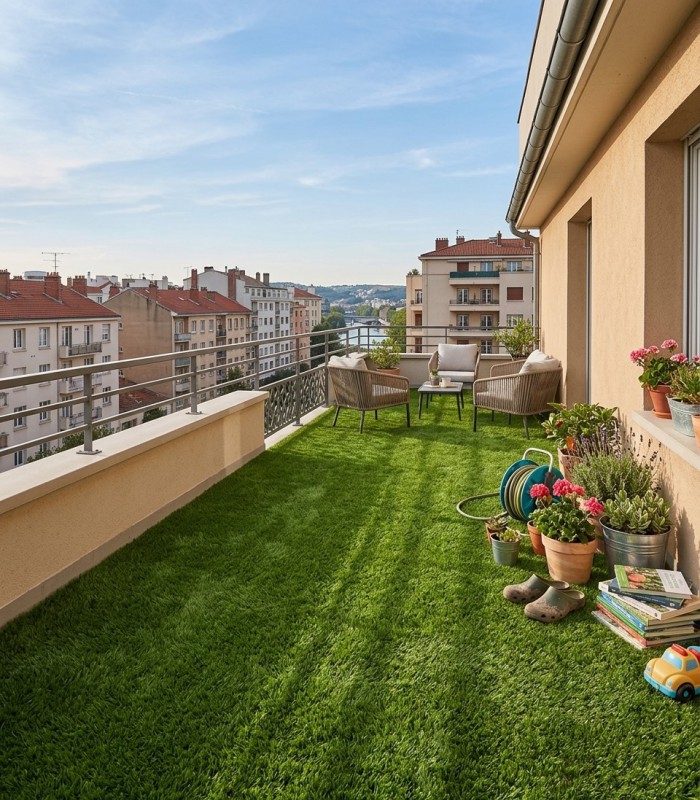 Gazon synthétique 52mm - KING - à la coupe sur mesure - Largeur 4 mètres