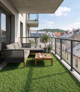 Gazon synthétique 8mm  - TIGER - à la coupe sur mesure - Largeur 4 mètres