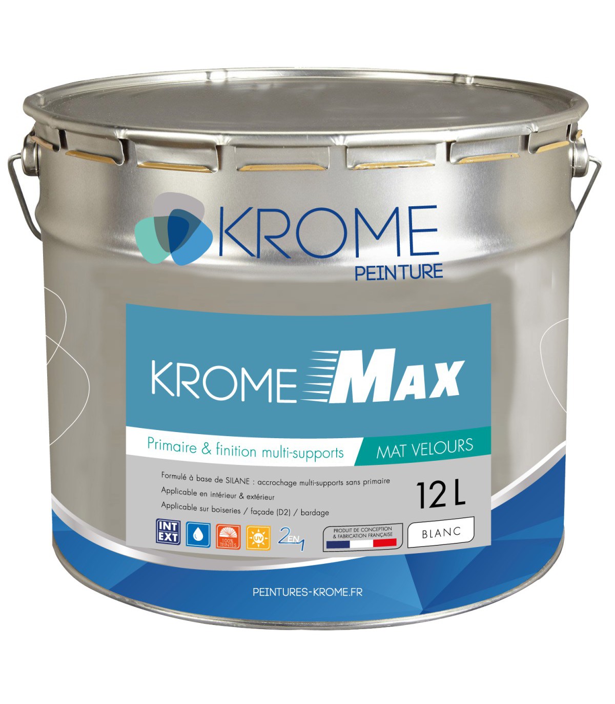 Krome Max primaire et finition teintable multisupports - 12L, 1L, 3L : KROME PEINTURE : Delzongle Particulier - 17 Magasins en Nouvelle-Aquitaine