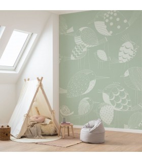 PANORAMIQUE KOMAR NAIVE BIRDS L 200 X H 250 CM, 4 LES
