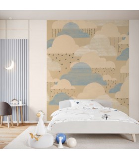 PANORAMIQUE KOMAR HAPPY CLOUDS L 200 X H 250 CM, 4 LES
