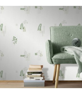 PP EXP FEUILLAGE VERT TAUPE