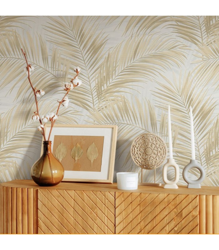 PP INT EXP FEUILLE PALME BEIGE