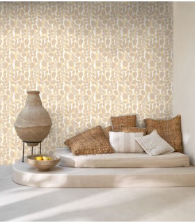 Papier peint RAMATUELLE SABLE - JAUNE CITRONNADE - Collection Échappée Belle - CASADECO - Réf.ECHA89821212