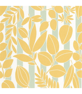 Papier peint  RAMATUELLE JAUNE CITRON - BLEU CIEL - Collection Échappée Belle - CASADECO - Réf.ECHA89822606