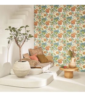 Papier peint SAINT-PAUL DE VENCE VERT FORET - FUSCHIA - Collection Échappée Belle - CASADECO - Réf.ECHA89816472