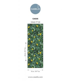 Papier Peint CASSIS VERT FEUILLE JAUNE - Collection AZUR - CASELIO - Réf. AZU105457720