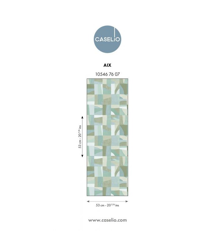 Papier Peint AIX VERT AQUA - Collection AZUR - CASELIO - Réf. AZU105467607