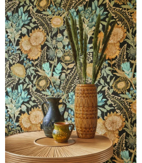 Papier peint SAINT-PAUL DE VENCE VERT CYPRES - TURQUOISE - Collection Échappée Belle - CASADECO - Réf.ECHA89816707