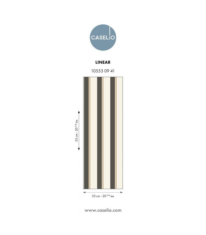 Papier Peint LINEAR NOIR CAMEL - Collection GRAPHIC - CASELIO - Réf. GPC105530941