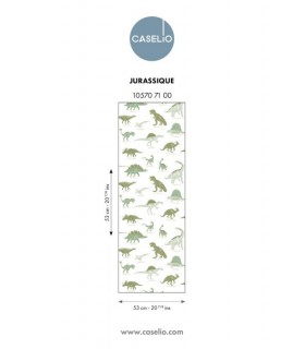 Papier Peint JURASSIQUE VERT KAKI - Collection LES MINIS MONDES - CASELIO - Réf. MNM105707100