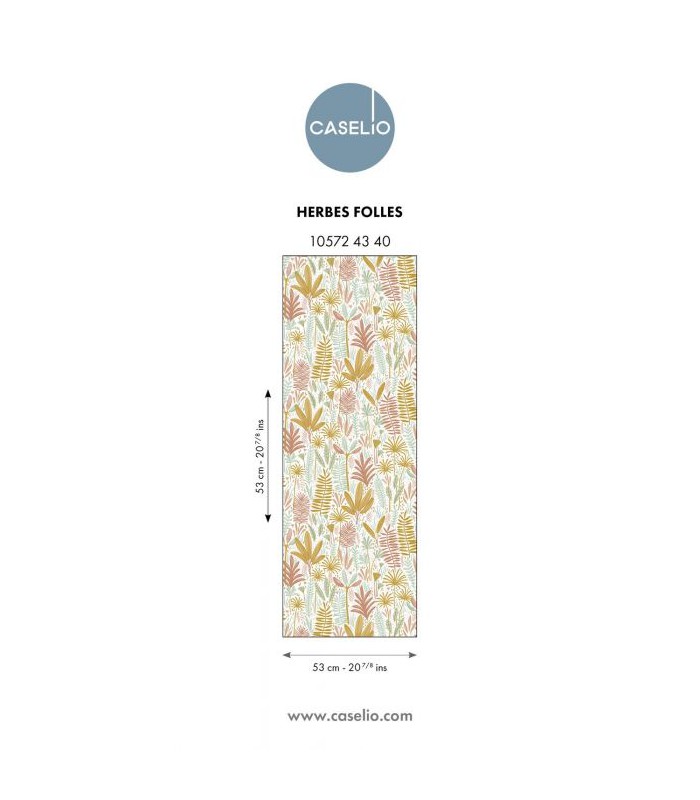 Papier Peint HERBES FOLLES MULTICOULEURS - Collection LES MINIS MONDES - CASELIO - Réf. MNM105724340