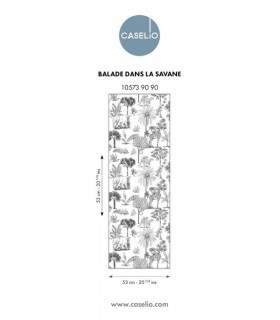 Papier Peint BALADE DANS LA SAVANE NOIR ET BLANC - Collection LES MINIS MONDES - CASELIO - Réf. MNM105739090