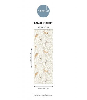 Papier Peint BALADE EN FORET BEIGE - Collection LES MINIS MONDES - CASELIO - Réf. MNM105741010