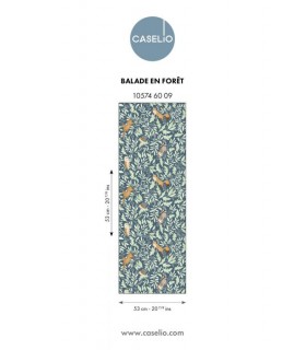 Papier Peint BALADE EN FORET BLEU - Collection LES MINIS MONDES - CASELIO - Réf. MNM105746009