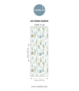 Papier Peint LES FONDS MARINS VERT BLEU - Collection LES MINIS MONDES - CASELIO - Réf. MNM105817160