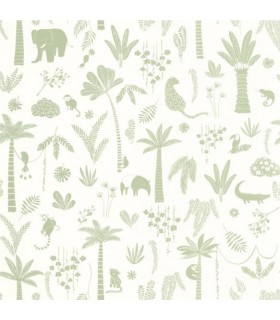 Papier Peint POETIC JUNGLE VERT FEUILLE - Collection ONCE UPON A TIME 2 - CASADECO - Réf. OUTD200767337