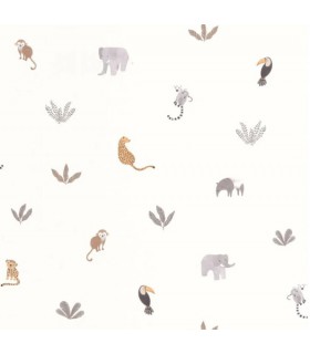 Papier Peint COMPANIONS OF THE JUNGLE NATUREL - Collection ONCE UPON A TIME 2 - CASADECO - Réf. OUTD200771414