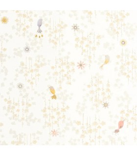 Papier Peint TROPICAL BIRDS NATUREL - Collection ONCE UPON A TIME 2 - CASADECO - Réf. OUTD200781212