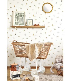 Papier Peint COMPANIONS OF THE JUNGLE VERT FEUILLE - Collection ONCE UPON A TIME 2 - CASADECO - Réf. OUTD200777474