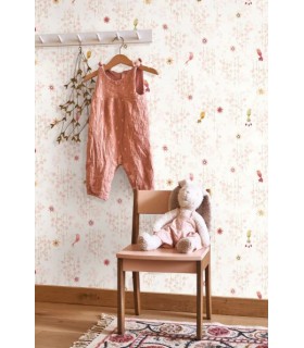 Papier Peint TROPICAL BIRDS ROSE BLUSH - Collection ONCE UPON A TIME 2 - CASADECO - Réf. OUTD200784343