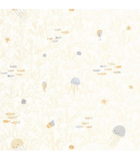 Papier Peint COMPANIONS OF THE SEA NATUREL - Collection ONCE UPON A TIME 2 - CASADECO - Réf. OUTD200811616