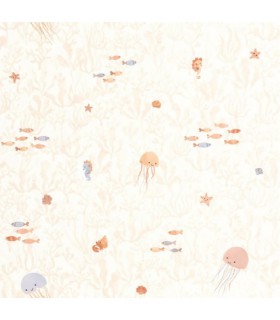 Papier Peint COMPANIONS OF THE SEA ROSE BLUSH - Collection ONCE UPON A TIME 2 - CASADECO - Réf. OUTD200814323