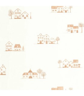 Papier Peint WALK IN THE VILLAGE BRIQUE - Collection ONCE UPON A TIME 2 - CASADECO - Réf. OUTD200848303