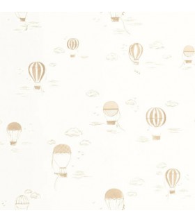 Papier Peint BALLOONS IN THE CLOUDS CAMEL - Collection ONCE UPON A TIME 2 - CASADECO - Réf. OUTD200851441